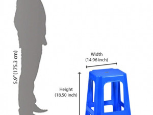 Plastic Chair Plastic High Stool Modelo 3D