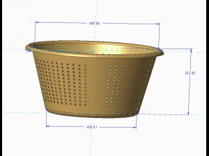 Round Plastic Basket Model 3D