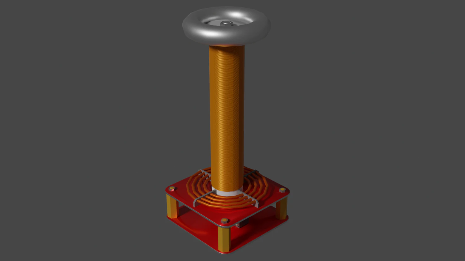 Tesla coil 3D Model .c4d .max .obj .3ds .fbx .stl .blend 