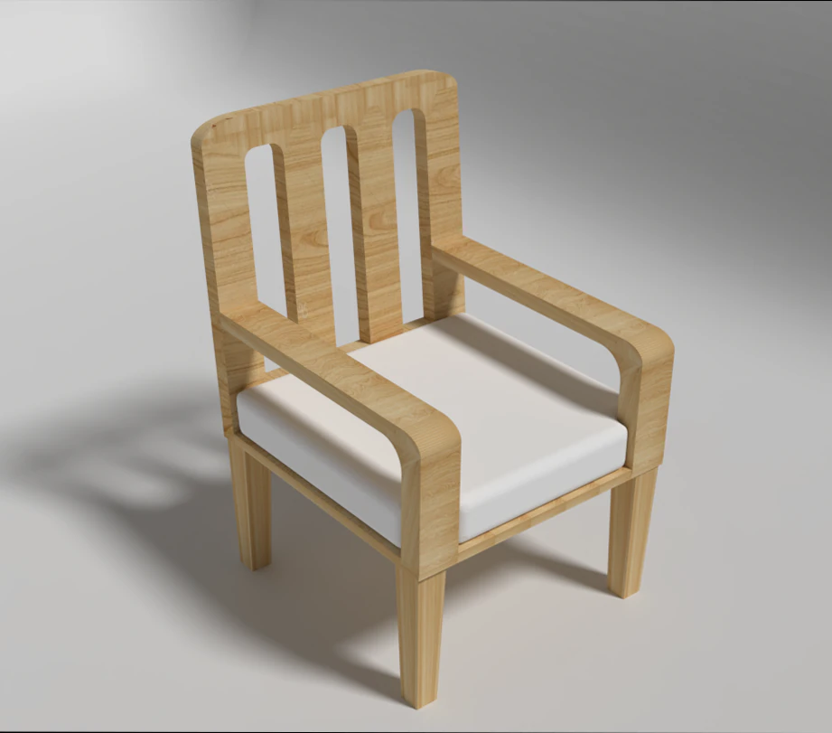 Modern White Wooden Sofa Chair 3D Model .c4d .max .obj .3ds .fbx .stl .blend 