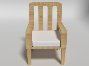 Modern White Wooden Sofa Chair Modèle 3D