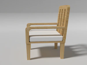Modern White Wooden Sofa Chair 3D Model
