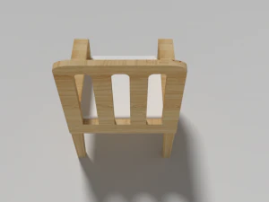 Modern White Wooden Sofa Chair 3D Model