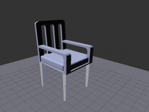 Modern White Wooden Sofa Chair Modèle 3D