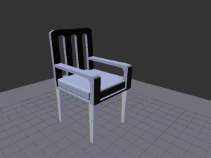 Modern White Wooden Sofa Chair 3D Model
