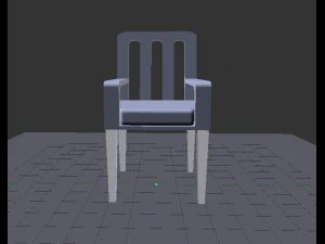 Modern White Wooden Sofa Chair 3D Model