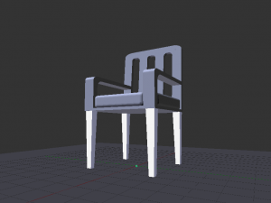 Modern White Wooden Sofa Chair Modèle 3D