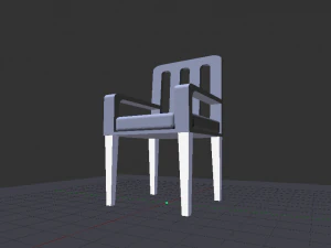 Modern White Wooden Sofa Chair 3D Model