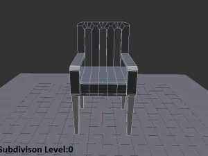 Modern White Wooden Sofa Chair 3D Model
