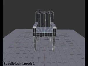 Modern White Wooden Sofa Chair 3D Model