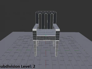 Modern White Wooden Sofa Chair 3D Model