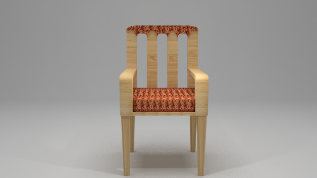 Modern Red Wooden Sofa Chair 3D Model .c4d .max .obj .3ds .fbx .stl .blend 