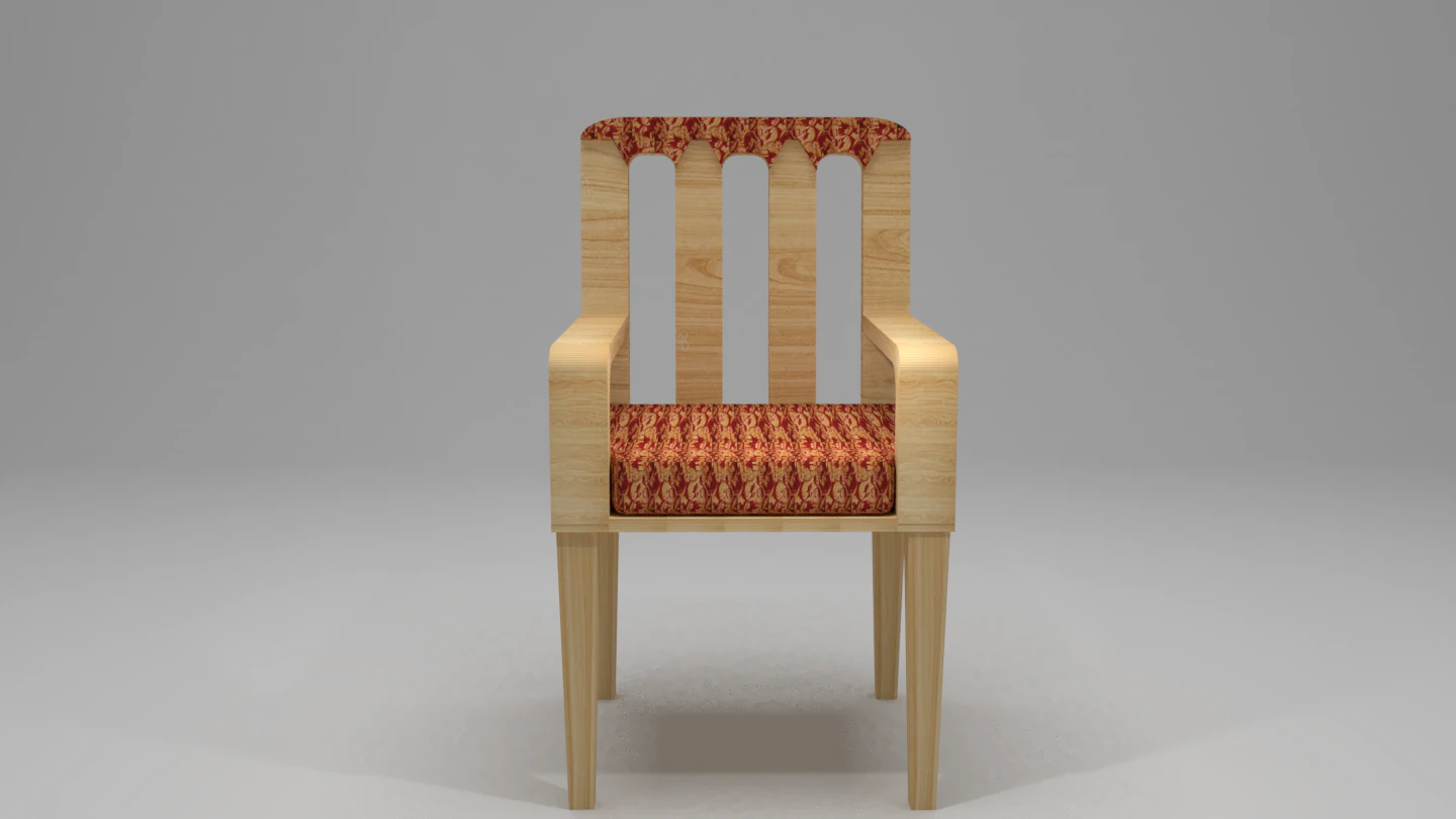 Modern Red Wooden Sofa Chair 3D Model .c4d .max .obj .3ds .fbx .stl .blend 