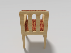 Modern Red Wooden Sofa Chair 3D Model