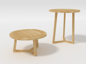 FlexForm Jiff 3D Wooden Coffee Table Model 3D Model