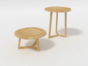 FlexForm Jiff 3D Wooden Coffee Table Model 3D Model
