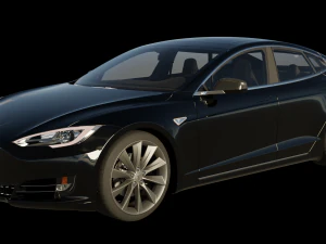 Tesla model s 2017 with interior 3D Model