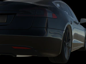 Tesla model s 2017 with interior 3D Model