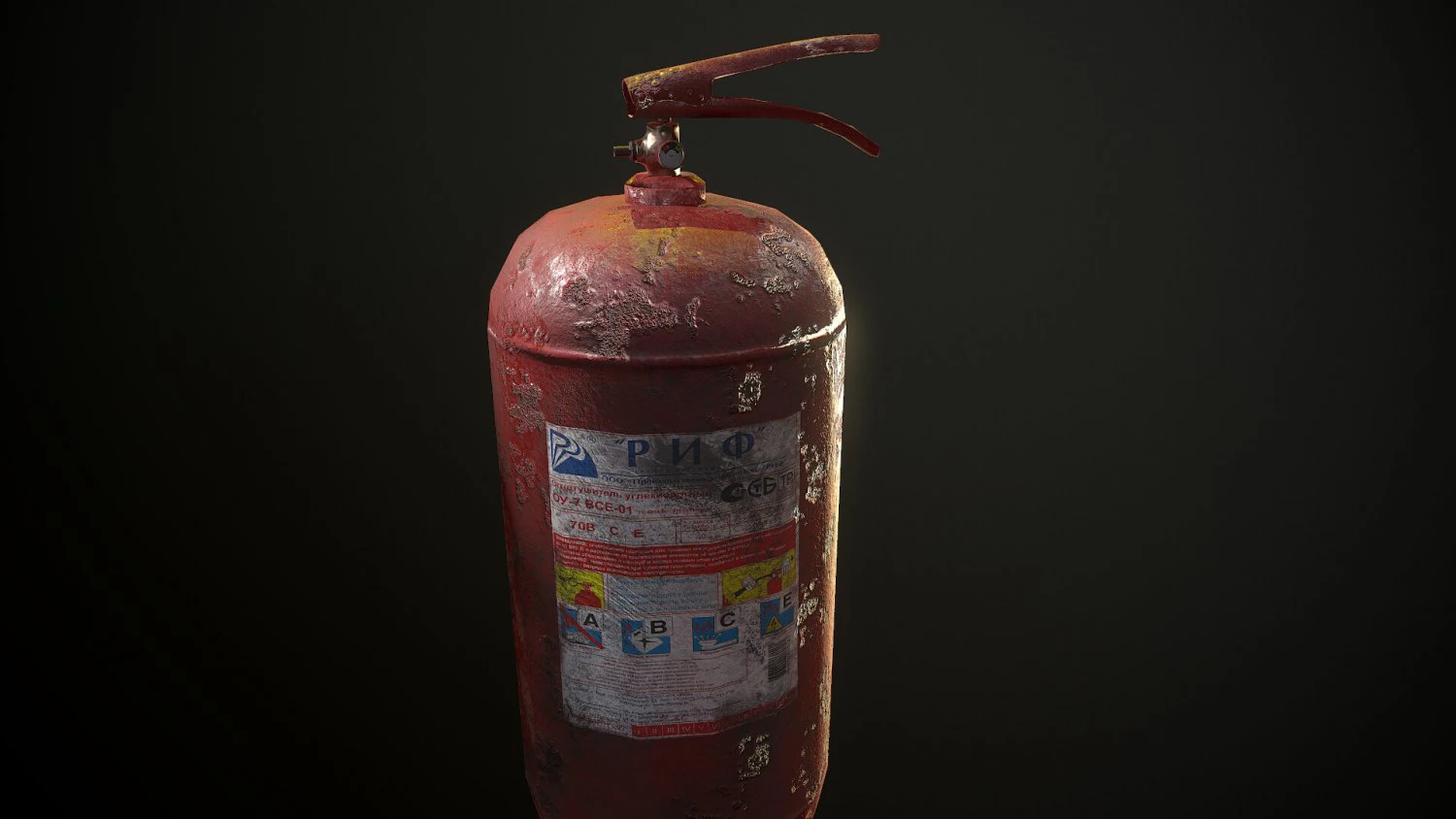 Fire extinguisher 3D Model .c4d .max .obj .3ds .fbx .stl .blend 