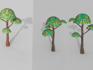 Cartoon Stylized Trees mini pack 3D Model