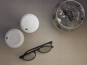 Composition of goggles coffee glasses and an aquarium with fish 3D Model