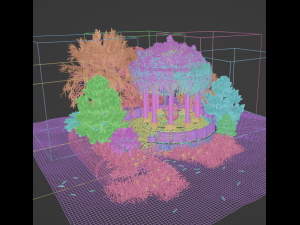 Gazebo decorated for Halloween 3D Model