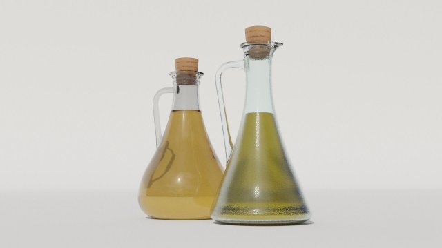 Olive oil and vinegar bottles 3D मॉडल .c4d .max .obj .3ds .fbx .stl .blend 