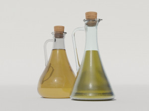 Olive oil and vinegar bottles 3D Model