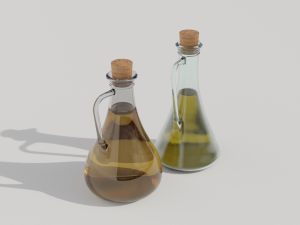 Olive oil and vinegar bottles 3D मॉडल
