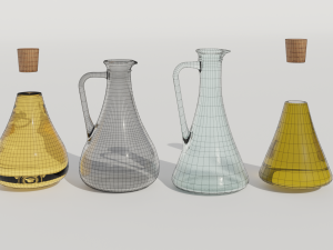 Olive oil and vinegar bottles 3D मॉडल