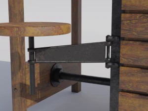 Antique School-Lab Table 3D Model
