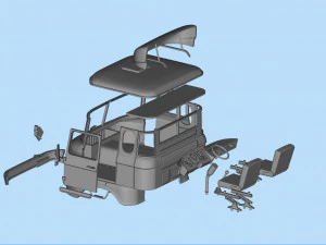 IFA W50 long Truck Cab SCALE custom RC 3D Print Model