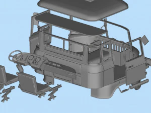 IFA W50 long Truck Cab SCALE custom RC 3D Print Model