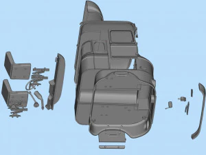 IFA W50 long Truck Cab SCALE custom RC 3D Print Model