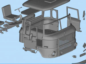 IFA W50 long Truck Cab SCALE custom RC 3D Print Model