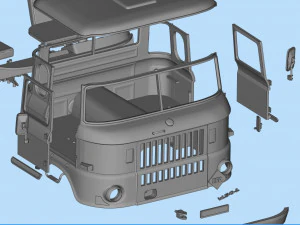 IFA W50 long Truck Cab SCALE custom RC 3D Print Model