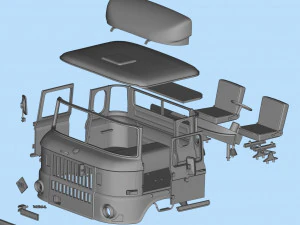 IFA W50 long Truck Cab SCALE custom RC 3D Print Model