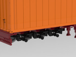 Printable Semi Trailer frame shipping container chassis 3D print container trailer scale Modelo de impresión 3D