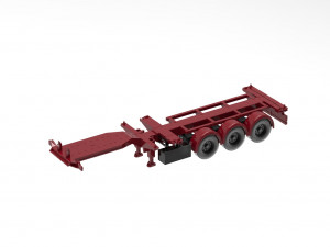 Printable Semi Trailer frame shipping container chassis 3D print container trailer scale Modelo de impresión 3D