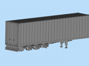 Printable Semi Trailer frame shipping container chassis 3D print container trailer scale Modelo de impresión 3D