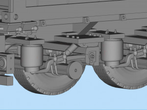 Printable Semi Trailer frame shipping container chassis 3D print container trailer scale Modelo de impresión 3D