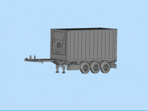 Printable Semi Trailer frame shipping container chassis 3D print container trailer scale Modelo de impresión 3D