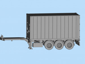 Printable Semi Trailer frame shipping container chassis 3D print container trailer scale Modelo de impresión 3D