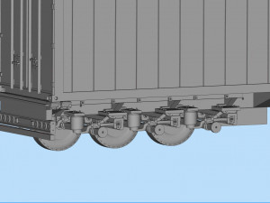 Printable Semi Trailer frame shipping container chassis 3D print container trailer scale Modelo de impresión 3D