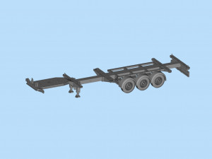 Printable Semi Trailer frame shipping container chassis 3D print container trailer scale Modelo de impresión 3D