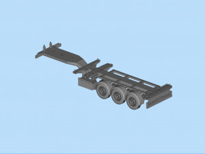 Printable Semi Trailer frame shipping container chassis 3D print container trailer scale Modelo de impresión 3D
