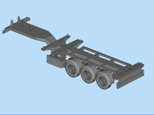 Printable Semi Trailer frame shipping container chassis 3D print container trailer scale Modelo de impresión 3D