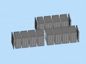 Printable Semi Trailer frame shipping container chassis 3D print container trailer scale Modelo de impresión 3D