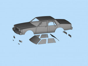 STL printable RC car Chevy Caprice Classic scale 3D print model 3D Print Model