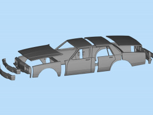 STL printable RC car Chevy Caprice Classic scale 3D print model 3D Print Model
